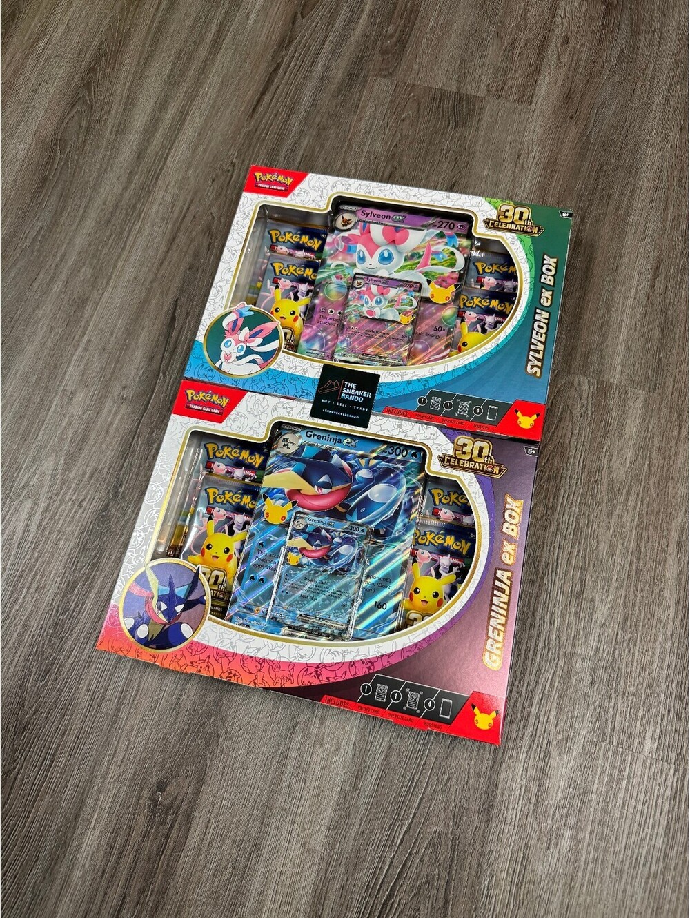 2x Pokémon TCG 30th Celebration Sylveon and Greninja ex Promo Box English